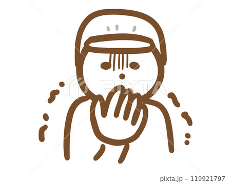 とても困っている食品工場のスタッフ	 119921797