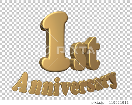 3DCG character "1st Anniversary/1st anniversary" gold, gold 3DCG character "1st Anniversary/1st anniversary" gold, gold 119921911