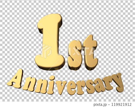 3DCG character "1st Anniversary/1st anniversary" gold, gold 119921912
