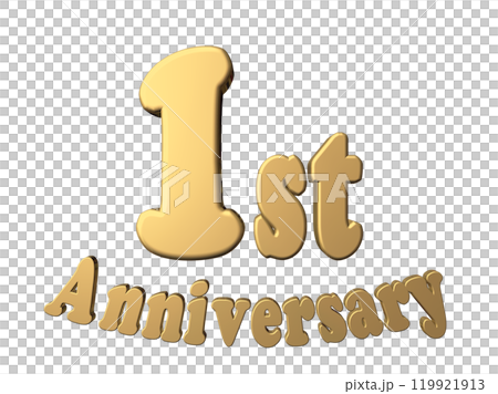 3DCG character "1st Anniversary/1st anniversary" gold, gold 119921913