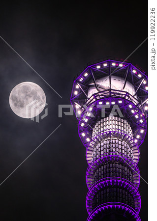 《東京都》スカイツリーとスーパームーン・2024年10月17日 119922236