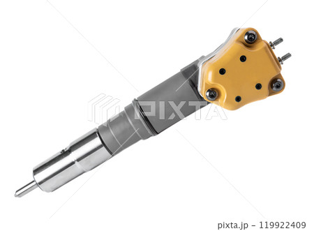 New fuel injector on white background close up New fuel injector on white background close up 119922409