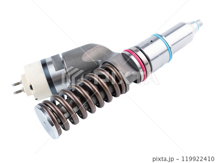New fuel injector on white background close up New fuel injector on white background close up 119922410