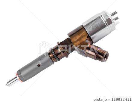 New fuel injector on white background close up 119922411