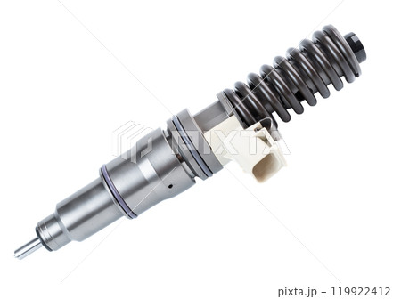 New fuel injector on white background close up 119922412