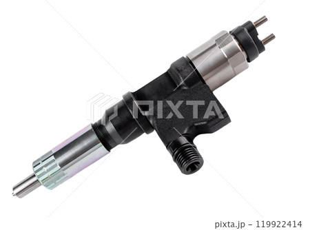 New fuel injector on white background close up 119922414
