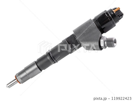 New fuel injector on white background close up 119922423