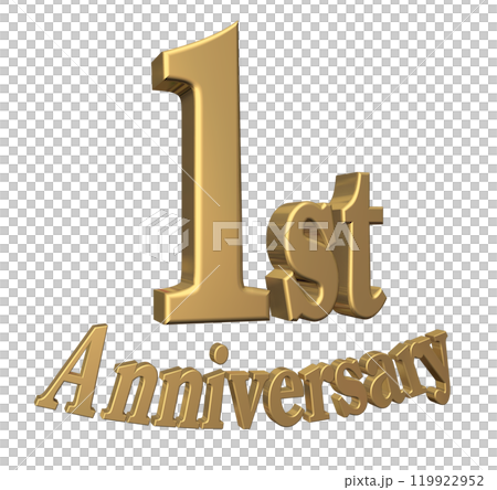 3DCG character "1st Anniversary/1st anniversary" gold, gold 119922952