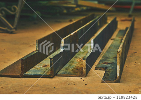 Iron steel corner,angle for construction. Metal product.form of an L shaped Iron steel corner,angle for construction. Metal product.form of an L shaped 119923428