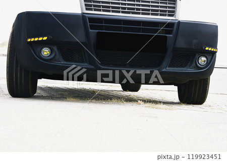 Fog light and LED side lights on black bumper in white Fog light and LED side lights on black bumper in white 119923451