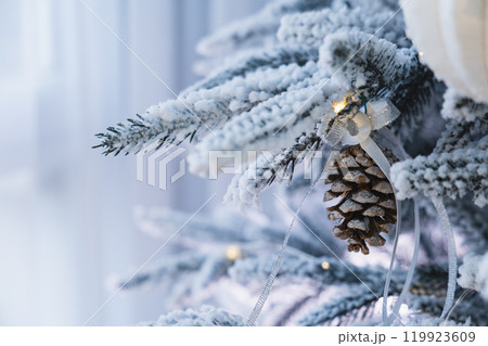 christmas tree decoration close up 119923609