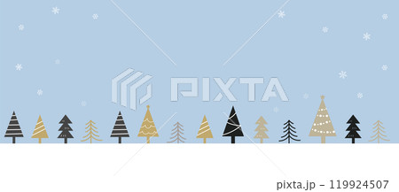 クリスマスツリーのフレームイラスト クリスマスツリーのフレームイラスト 119924507