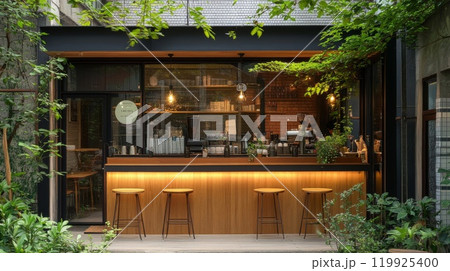 おしゃれなカフェの外観 119925400