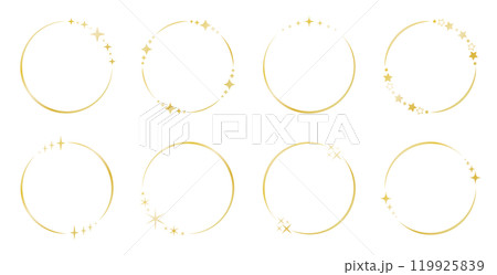 キラキラ　円　丸　フレーム 　金色　ゴールド 119925839