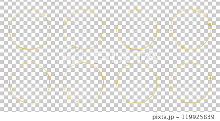 キラキラ　円　丸　フレーム 　金色　ゴールド 119925839