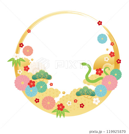 巳年-年賀素材3ベク 巳年-年賀素材3ベク 119925870