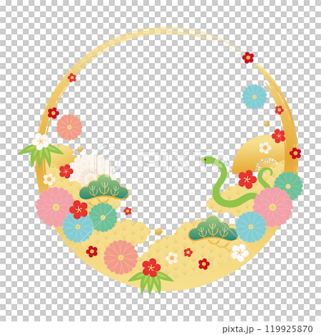 巳年-年賀素材3ベク 巳年-年賀素材3ベク 119925870