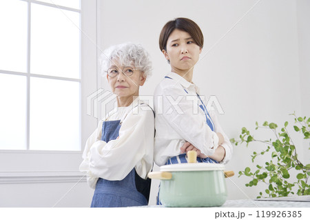 仲が悪い姑と嫁 キッチン 仲が悪い姑と嫁 キッチン 119926385