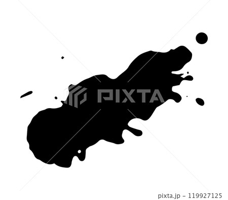 黒 インク 液体 飛沫 斜め 筆 ベクター イラスト 黒 インク 液体 飛沫 斜め 筆 ベクター イラスト 119927125