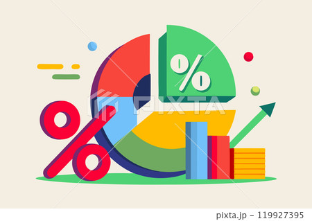 Percentages, profit, sales, receipts chart diagram 119927395