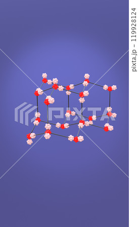 Model Crystal Ice Lattice 3D Illustration Model Crystal Ice Lattice 3D Illustration 119928124