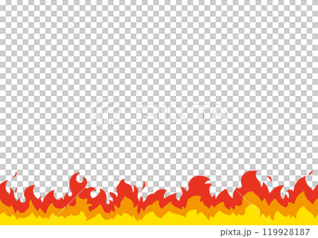 シームレスな炎のフレームイラスト　火　白バック 119928187