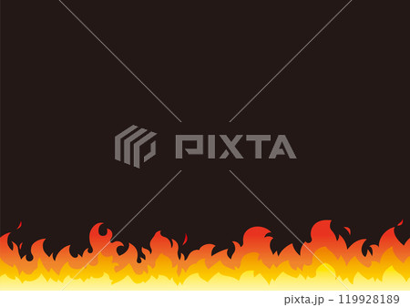 シームレスな炎のフレームイラスト　火　黒バック 119928189