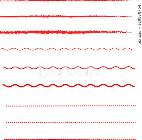 シンプルでおしゃれな赤いアンダーラインセット シンプルでおしゃれな赤いアンダーラインセット 119928764