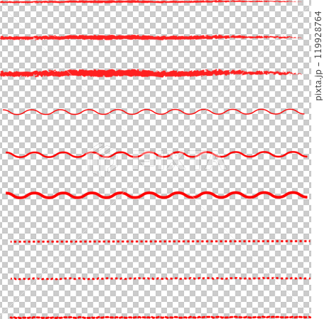 シンプルでおしゃれな赤いアンダーラインセット シンプルでおしゃれな赤いアンダーラインセット 119928764