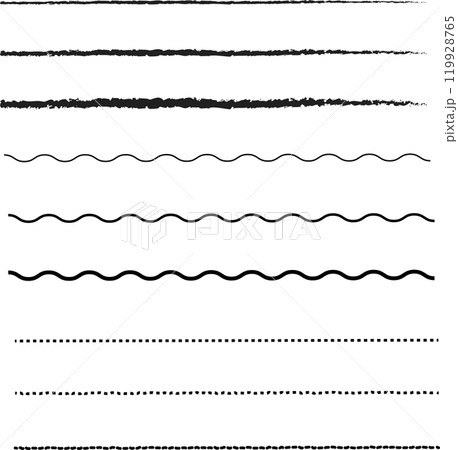 シンプルでおしゃれな黒色のアンダーラインセット 119928765