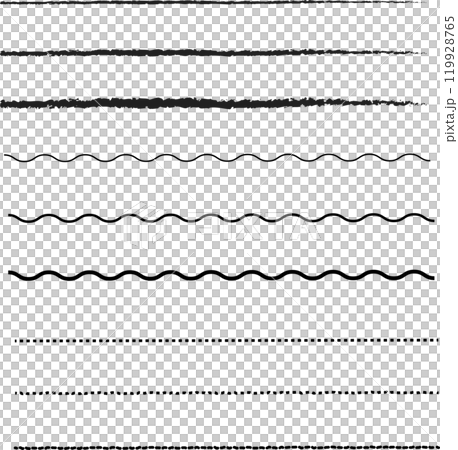 シンプルでおしゃれな黒色のアンダーラインセット 119928765