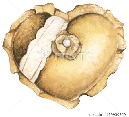 Watercolor painting of Heart. 119930269