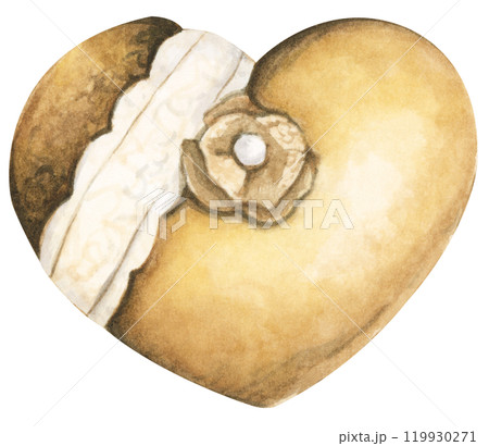 Watercolor painting of Heart. 119930271