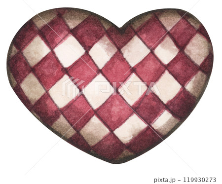 Watercolor painting of Heart. 119930273