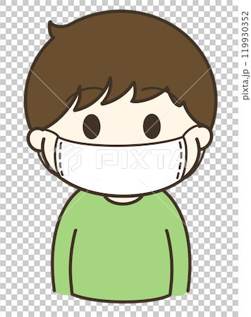 Cute illustration of a boy wearing a mask 119930352