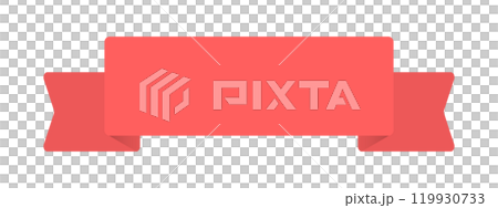 Simple horizontal red ribbon illustration with space for text - cute frame, heading, and other decorations Simple horizontal red ribbon illustration with space for text - cute frame, heading, and other decorations 119930733