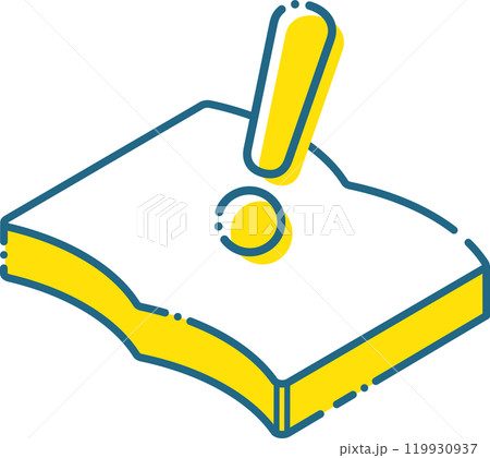 エクスクラメーションマークとシンプルなノート、本 119930937