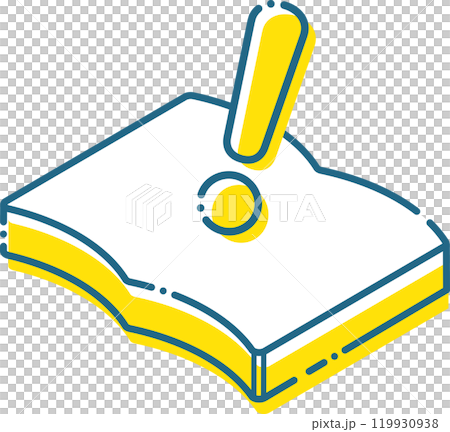 エクスクラメーションマークとシンプルなノート、本 119930938