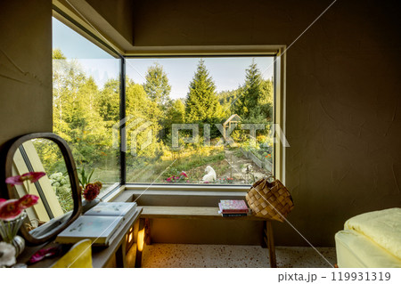 Tranquil Nature View from Cozy Interior Tranquil Nature View from Cozy Interior 119931319
