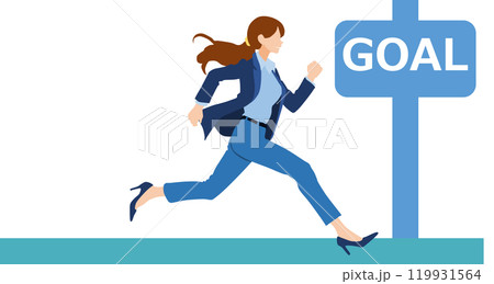 目標達成へのロードマップのイラスト 目標達成へのロードマップのイラスト 119931564