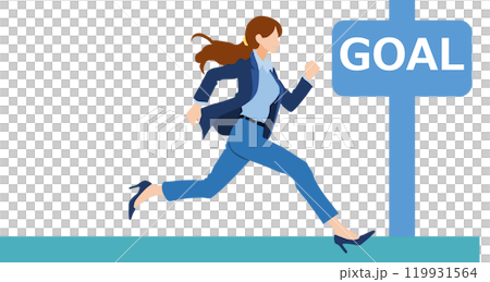 目標達成へのロードマップのイラスト 目標達成へのロードマップのイラスト 119931564