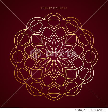 Luxury decorative mandala design in gold color 119932032