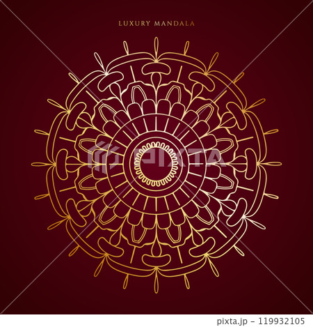 Luxury decorative mandala design in gold color Luxury decorative mandala design in gold color 119932105
