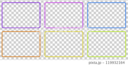 Set of 6 colored rounded and rectangular wireframes 119932164