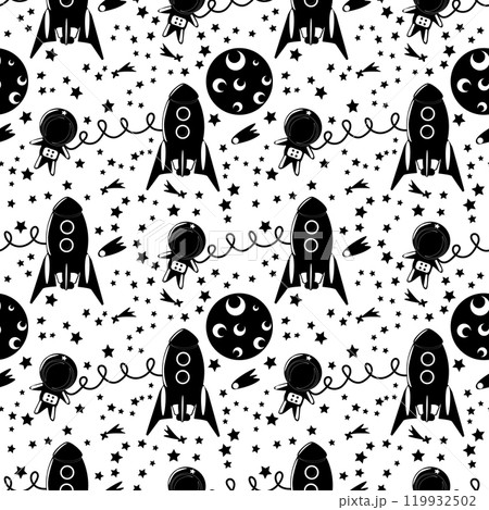 pattern black and white astronaut in space pattern black and white astronaut in space 119932502