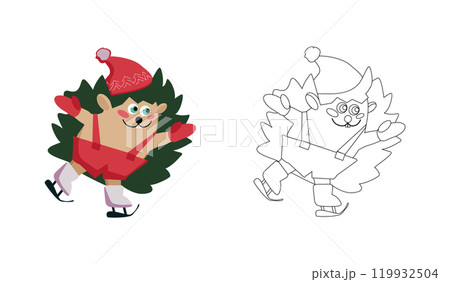 Coloring page Hedgehog on skates Coloring page Hedgehog on skates 119932504
