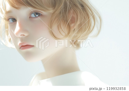 金髪ショートヘアの美人女性「AI生成画像」 119932858