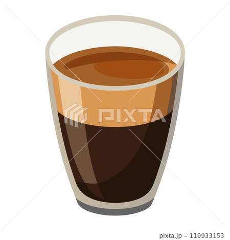 Espresso Coffee cup, mug evaporation vapour flat style isolated Espresso Coffee cup, mug evaporation vapour flat style isolated 119933153