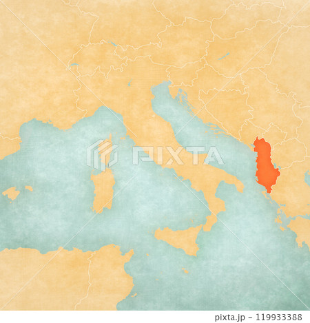 Map of Italian peninsula - Albania Map of Italian peninsula - Albania 119933388