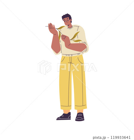 Man Studying Plant Exploring Nature Vector Illustration Man Studying Plant Exploring Nature Vector Illustration 119933641